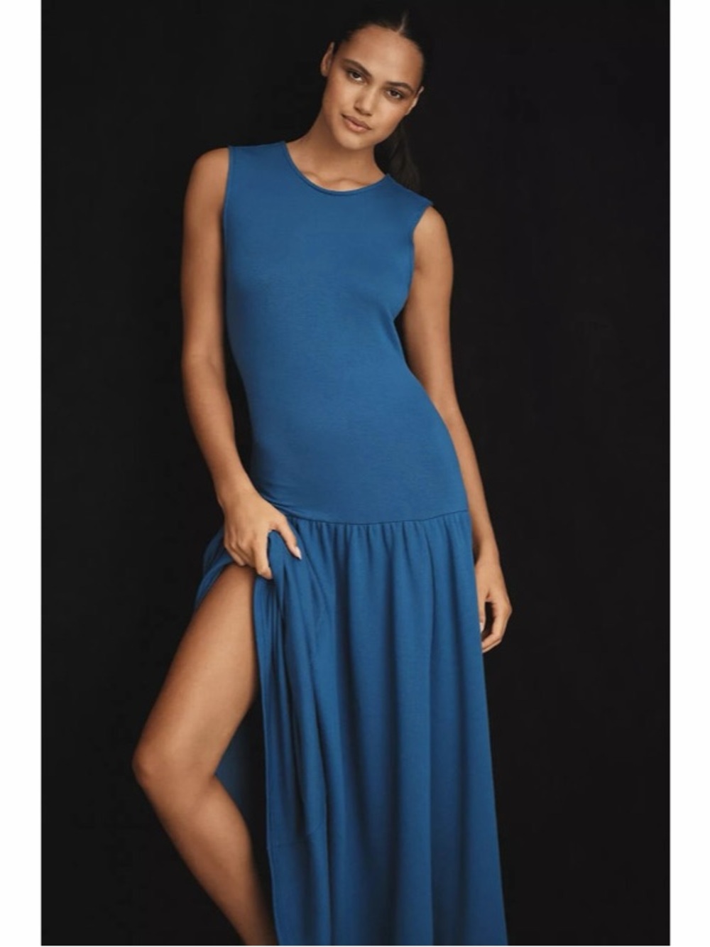 Anthropologie Sleeveless Maxi Dress in Deep Blue